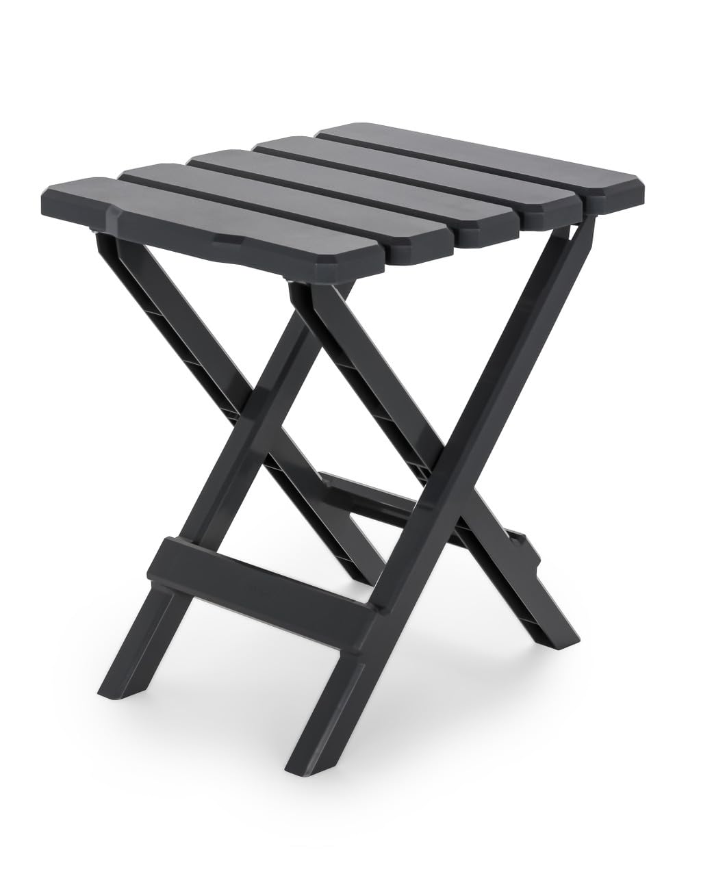 Camco 51881 Adirondack Portable Outdoor Folding Side Table, Perfect for The Beach, Camping, Picnics, Cookouts & More, Weatherproof & Rust Resistant - Charcoal