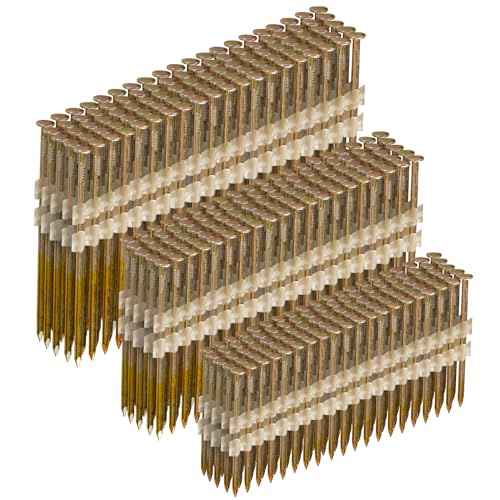 Framing Nails 21 Degree 3 SIZES (3-1/2"+3.0"+ 2-3/8", 150 per Size) Full Round Head EG Smooth Shank, 450 Count Assorted Size, for Pneumatic, Electric 20 to 22 Degree Framing Nailer