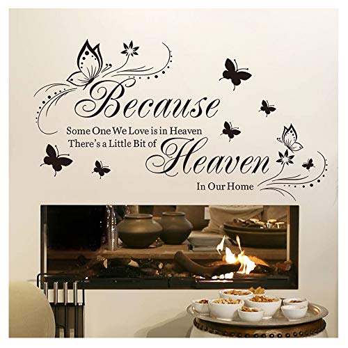 Because Someone We Love is in Heaven Quotes Wall Stickers Decal Room Decor DIY