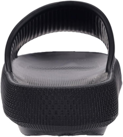 BRONAX Slides for Women Pillow Slippers for Ladies House Sandals Open Toe Comfy EVA Soft Cushioned Thick Sole 35-36 Black