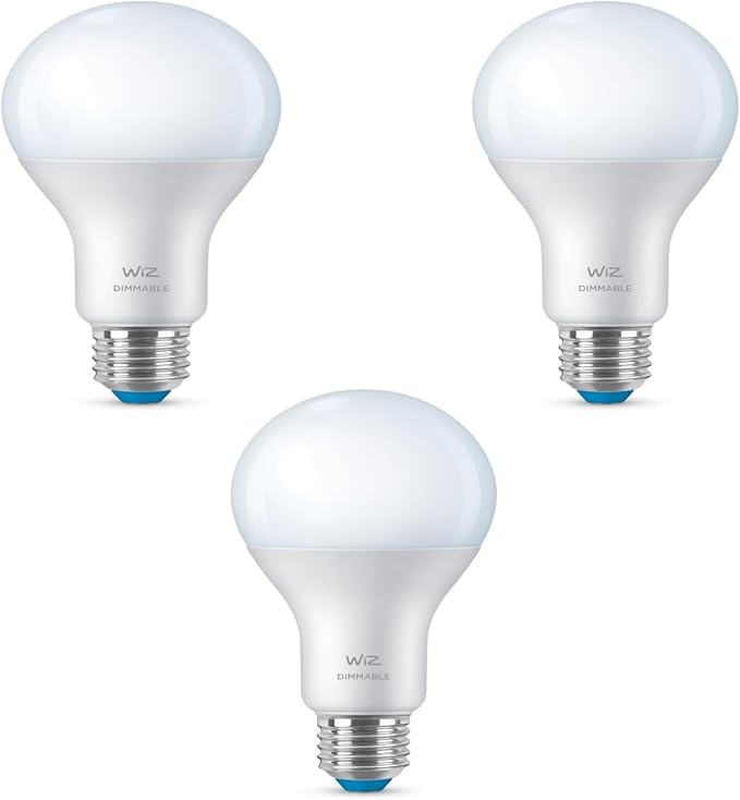 WiZ 100W Eq. (14.5W) A21 Daylight (5000K) LED Smart Bulb - Pack of 3 - 1600 Lumen- E26 - Indoor - Connects to Your Existing Wi-Fi - Control with Voice or App - Activate with Motion - Matter Compatible