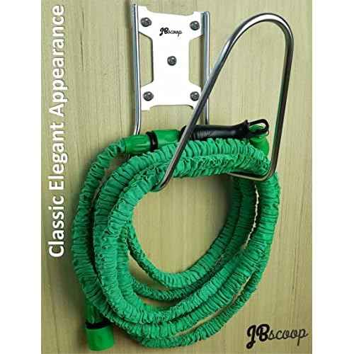 JBscoop Garden Hose Holder, Stainless Steel Wall Mount for Water Hose & Extension Cords, Heavy Duty & Rust Proof