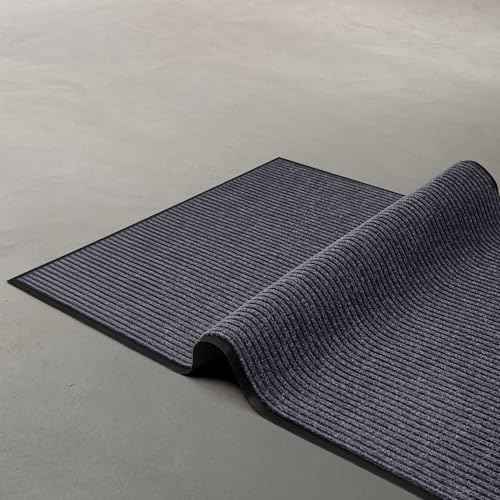 MaxMat¢ç Heavy Duty Floor Mat - Large Commercial, Indoor/Outdoor, Waterproof, Low-Profile, Easy to Clean Doormat (2 x 6 Feet, Grey, MXM-RIB0026GY)