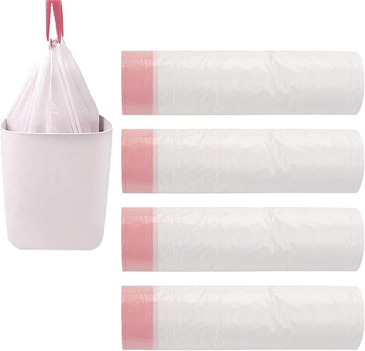 8 Gallon Plastic Trash Bags 330 Count White Drawstring Thick Garbage Bags