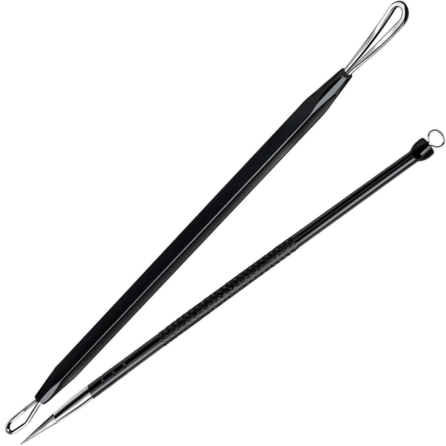 Teenitor Pimple Extractor Acne Treatment Tool Surgical Grade Blackhead Comedone Removal 2-in-1 Popper Tool for Face Nose Blackhead Extractor Tool Silver