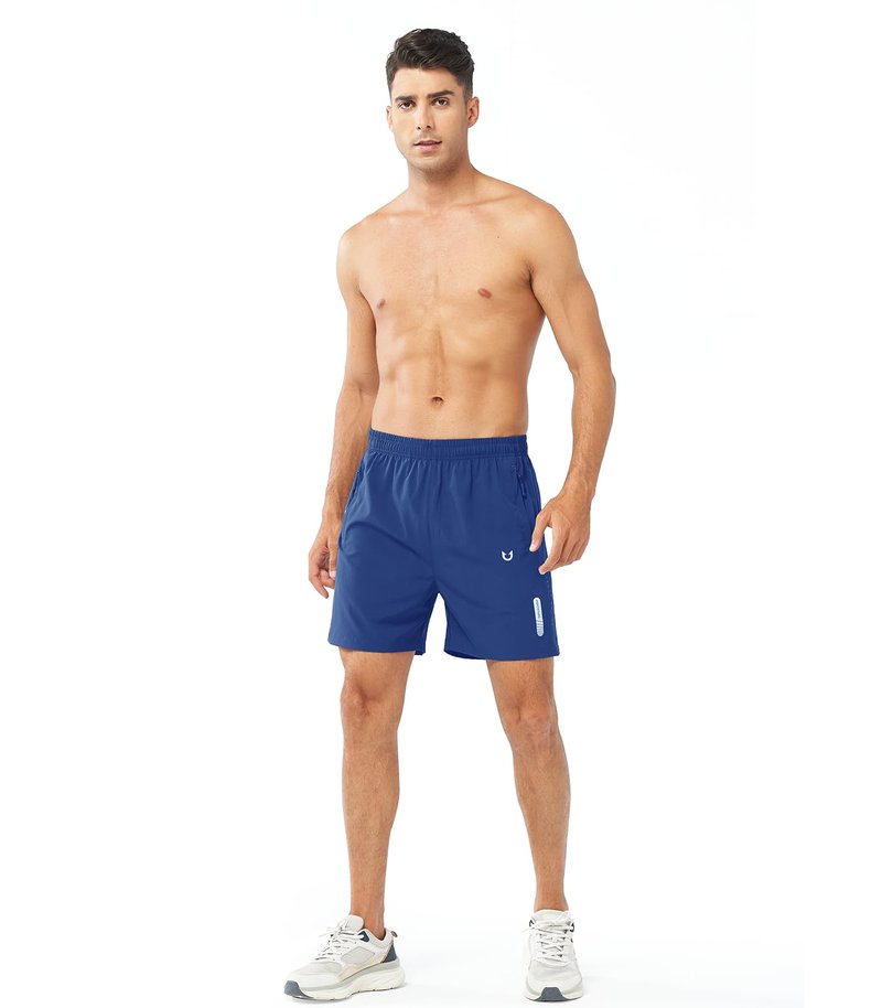 NORTHYARD Men's Athletic Running Shorts Gym Workout 7"/9"/5" Quick Dry Lightweight Sports Basketball Tennis 3 Zipper Pockets ROYALBLUE-5inch 2XL