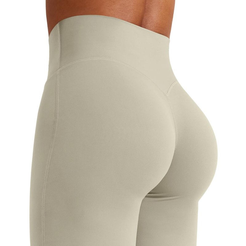 YEOREO Workout Leggings Womens No Front Seam Straight Leggings 29" High Waist Buttery Eddiy Gym Yoga Pants Light Sand XS