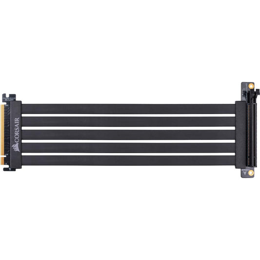 Corsair Premium PCIe 3.0 x16 extension cable, 300 mm (EMI shielded, fully flexible, 90 degree female PCIe connector), black