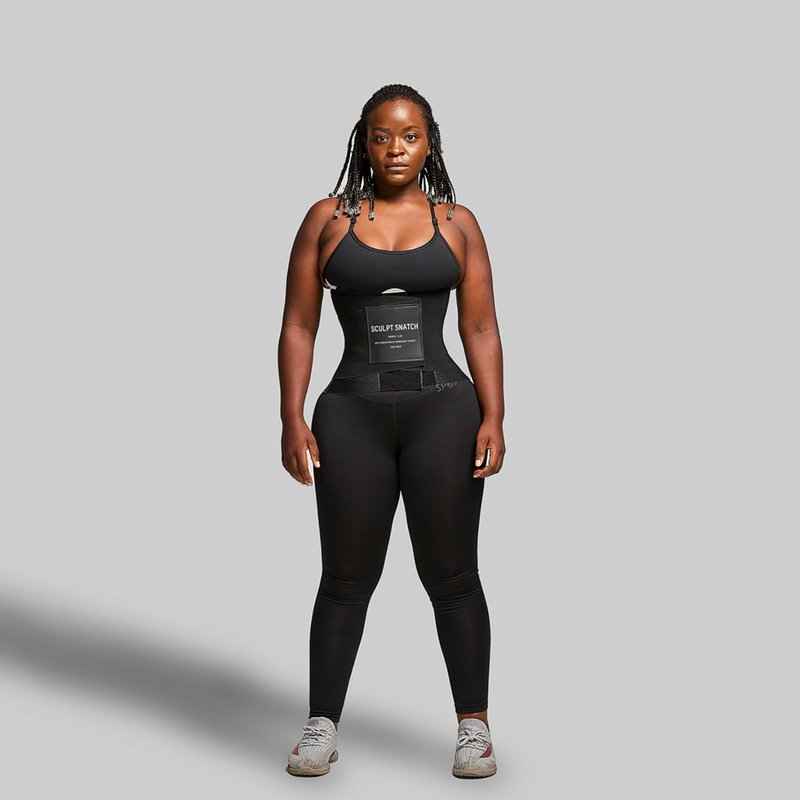 Sculpt Snatch Hourglass Waist Trainer for Women–Adjustable Sweat Band for Stomach, Tummy Control&Workout Waist Trimmer(BLACK,X-Small)