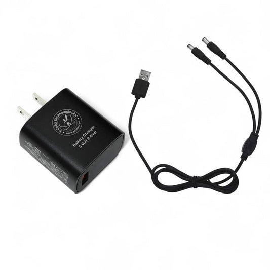 Educator Dual Lead Charger for Series ET, ME, FT, BP, PG, UL, and RX-1000 Training and Bark Collars with Round Charging Ports