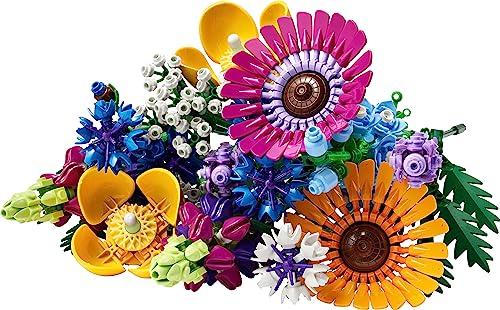LEGO Botanicals Wildflower Bouquet Set - Artificial Flowers - Gifts for Mother's Day with Poppies and Lavender - Home Office Decor Set for Adults - Botanical Collection - 10313