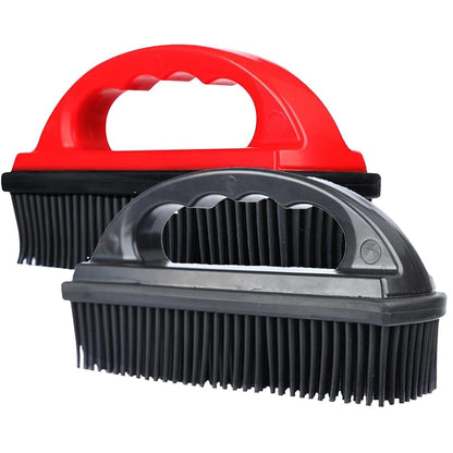 Godiyyer Rubber Pet Hair Removal Brush Lint & Hair Removal Cat Dog Hair Remover Brush Pet Hair Removal Tool Silicone Lint and Debris Remover for Cleaning,Grooming,Lint and Fur Removal,Home (Red&Black)