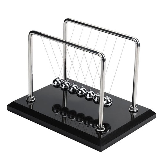 CERROPI Newton Cradle Balance Balls, 7 Ball Newton Pendulum, Classic Swing Ball, Desk Toy & Accessory, 11 inch, 65 Sec Swingtime