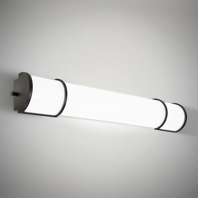 ASD LED 36" Vanity Flush Mount Light Fixture, Linear Bathroom Lighting Bar | 3CCT, Dimmable, Energy Star, ETL Listed | 30W 2650LM 3000-5000K 120V | Long Tube Bath Wall Sconce Over Mirror | Black