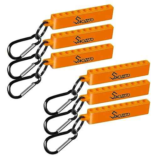 6PCS Orange 10-Hole Screwdriver Bit Holder with Carabiner,1/4" Hex Drill Storage Organizer,for All 1/4" Hex Shank Bit & Drill Storage Case