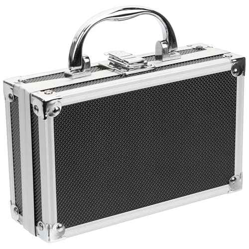 DOITOOL Aluminum Tool Chest Portable Tool Box with Padded Foam, Lockable Storage Toolbox for Measurement Instruments (18 x 11 x 5.5cm)
