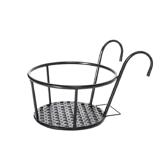 TEOYETTSF Wrought Iron Railing Flower Pot Stand, Balcony Planting Green Creative Decoration, Hanging