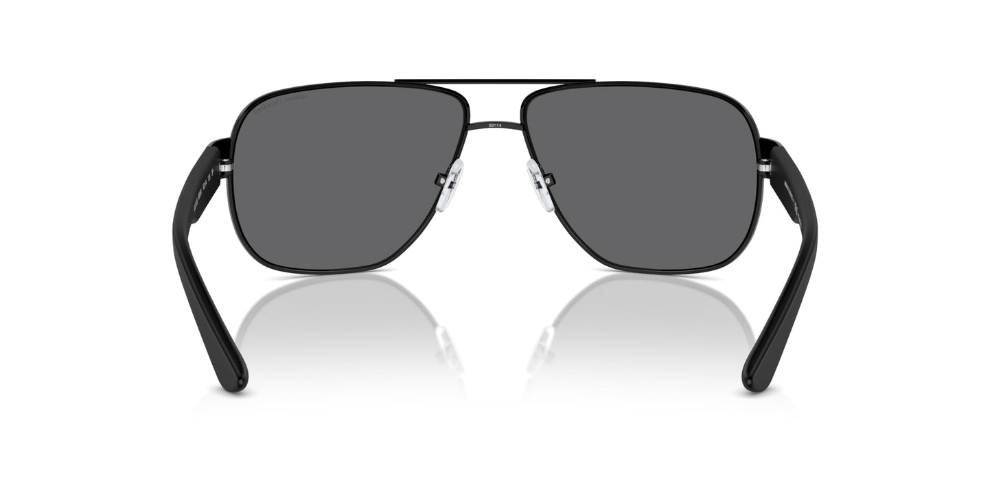 A|X ARMANI EXCHANGE Men's AX2012S Rectangular Sunglasses, Matte Black/Grey Polarized, 62 mm