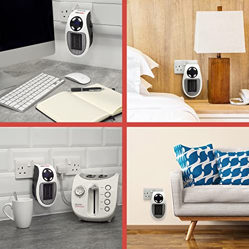 STAYWARM 500w Plugin Local (2m2) Power Heater / 2 Fan Speeds / 15 - 30C Temperature Control / 1-12 Hour Timer / Auto Shut Off - F2210WH