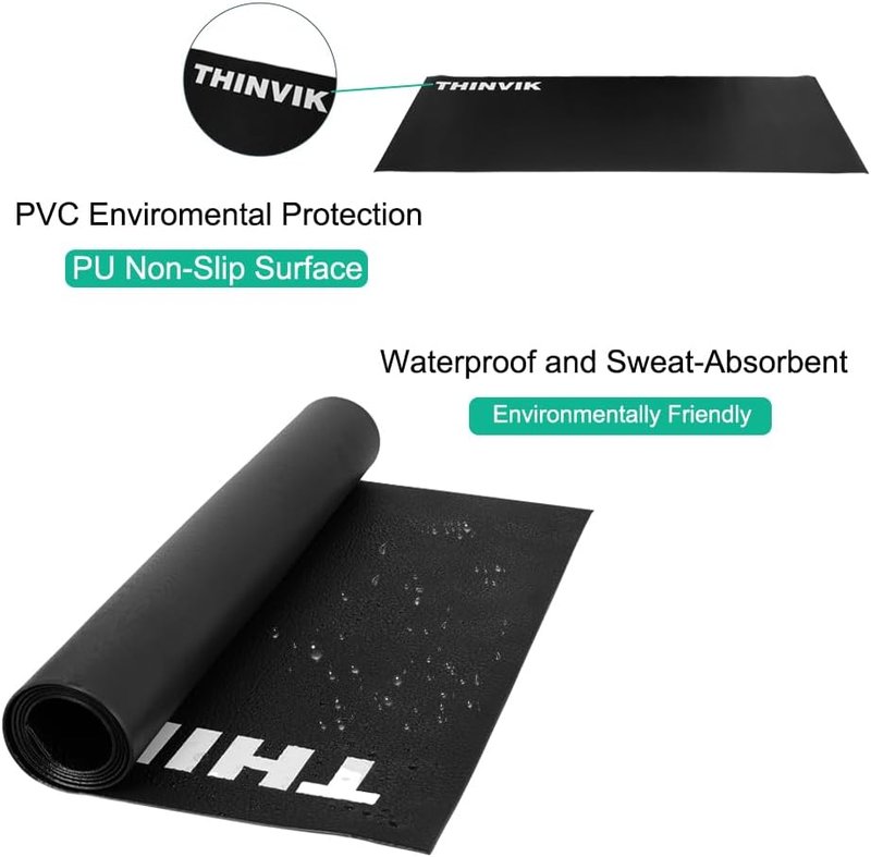 Bike Mat for Peloton & Wahoo Kickr - Durable PVC Indoor Trainer Mat | 30x60in & 30x72in Options