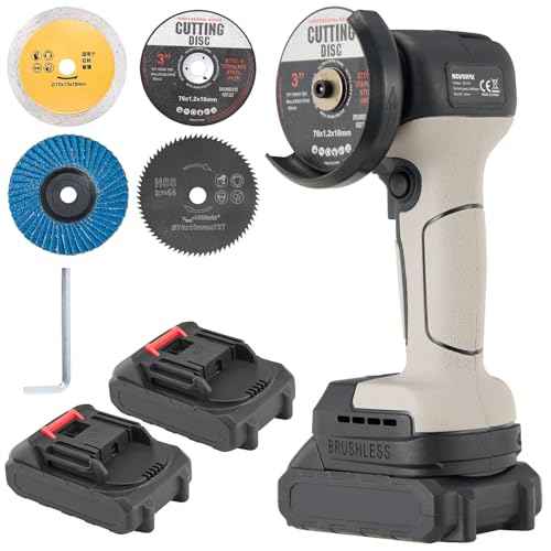 Brushless Angle Grinder Tool,20V Portable Angle Grinder with 5-Cutting Discs 28000rpm,Power Angle Grinder for Wood Metal Stone Concrete