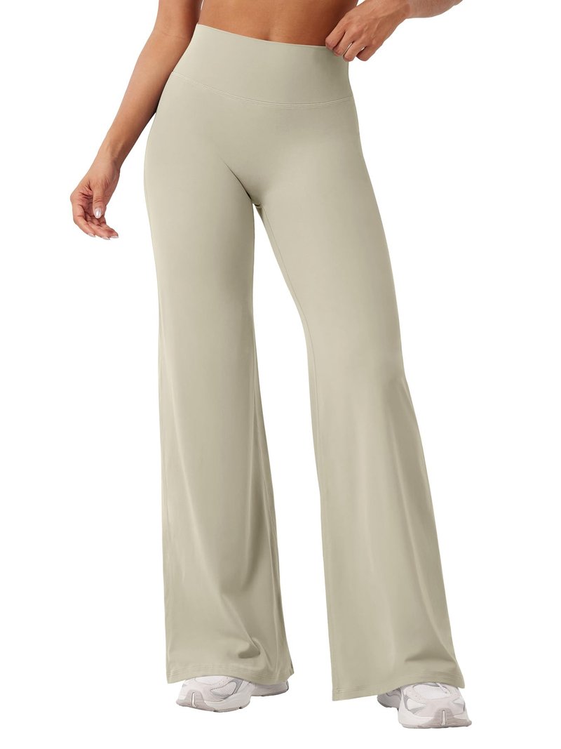 YEOREO Workout Leggings Womens No Front Seam Straight Leggings 31.5" High Waist Buttery Eddiy Gym Yoga Pants Light Sand S