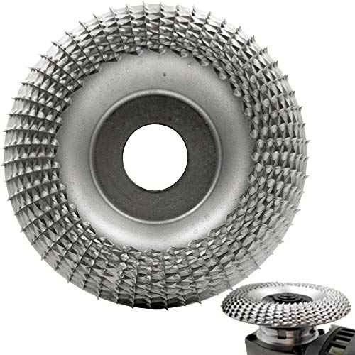 Wood Carving Disc Grinder Shaping Disc 7/8 Inch Bore Wood Tungsten Carbide Grinding Wheel Carving Abrasive Disc for Sanding Carving Shaping (100mm, Arc Type, Silver)