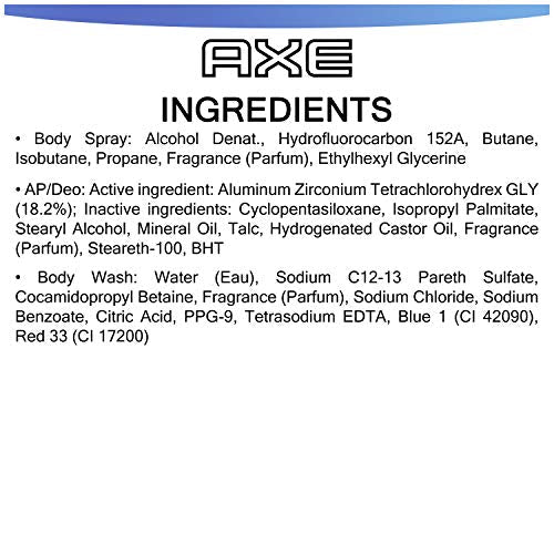 AXE Phoenix Holiday Gift Set With Body Spray, Antiperspirant & Deodorant Stick and Body Wash for Grooming 3 count