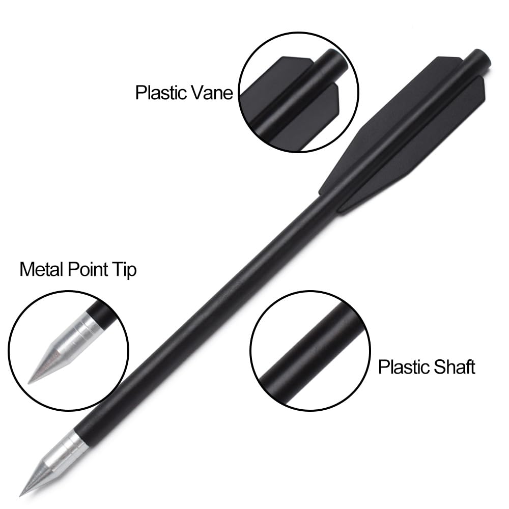 60PCS 6.3 Inch 50-80LB Mini Archery Crossbow Bolts Set with Sharp Metal Tip, Reusable Durable Arrow Dart for Shooting Target Practice, Small Hunting Game, Outdoor Fishing