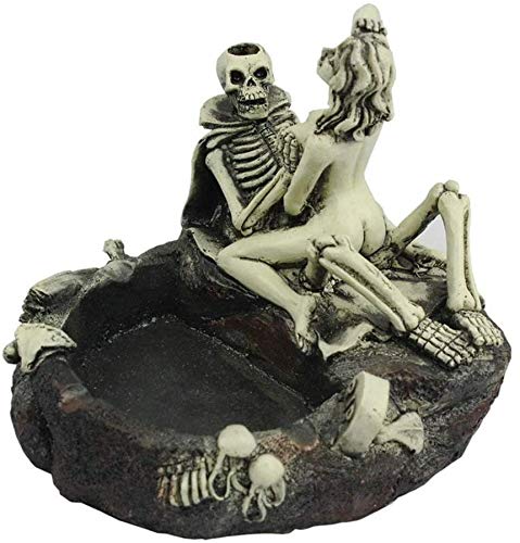 RUITASA Creative Skull Ashtray & Love Never Dies Skull Ashtray Fun Taste The Living Room Decoration For Smoking Room Decor Gifts for Smokers