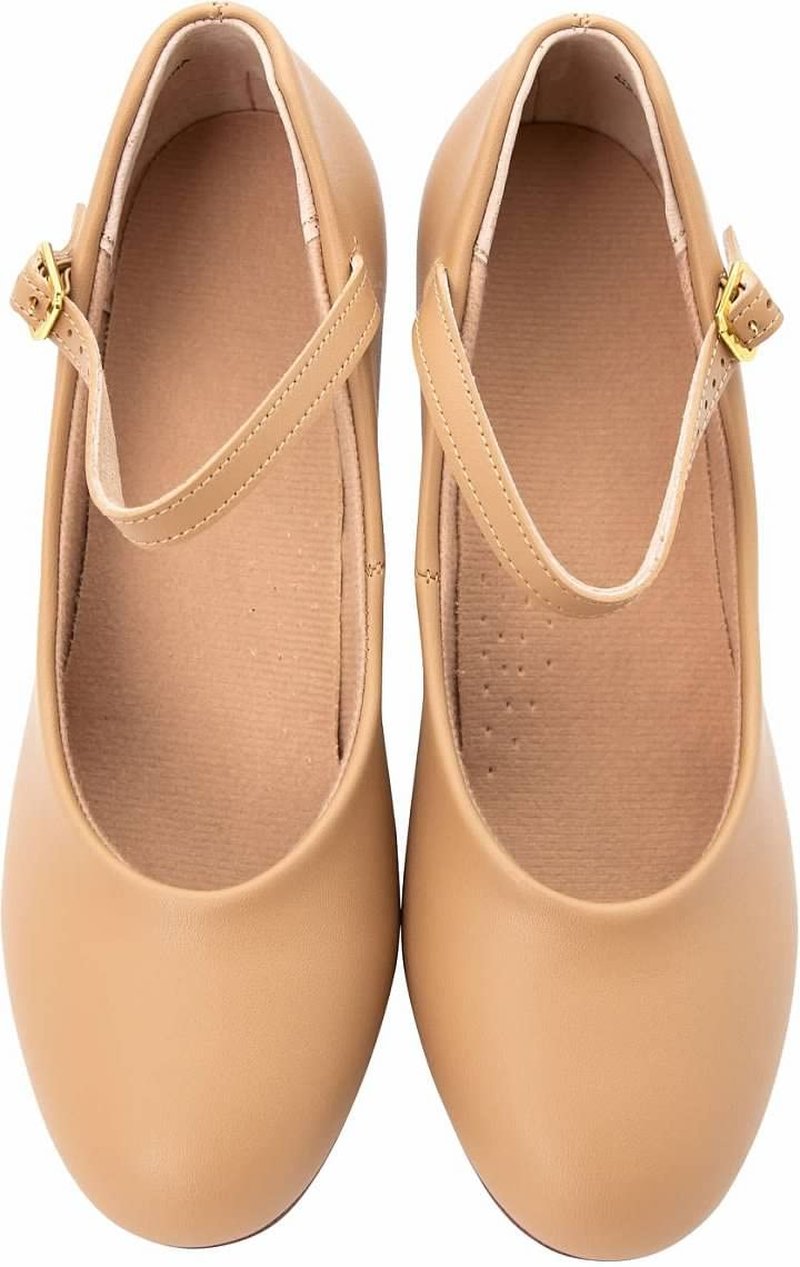 Linodes PU Leather Ankle Strap Character Shoe 1.55'' Dance Shoes for Women-Brown-8.5M-UPD