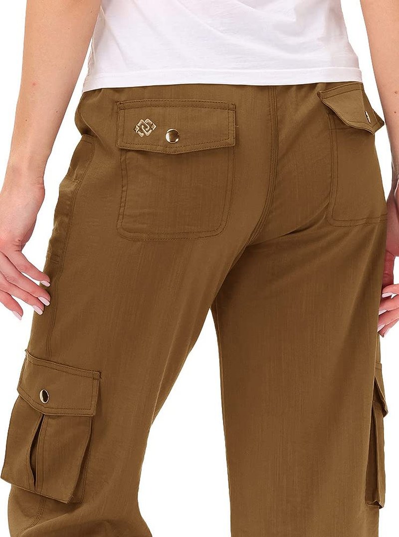 MoFiz Womens Hiking Cargo Shorts Dry Fit Stretch Athletic Shorts with Pockets Yellow 1 3XL