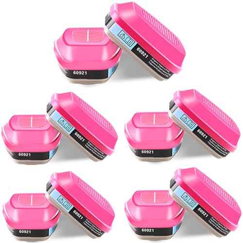 5 Pairs Respirator Cartridges 60921, Respirator Filters, Gas Mask Filter Helps Protect Against Organic Vapors, Acid Gases, Particulates, Dust