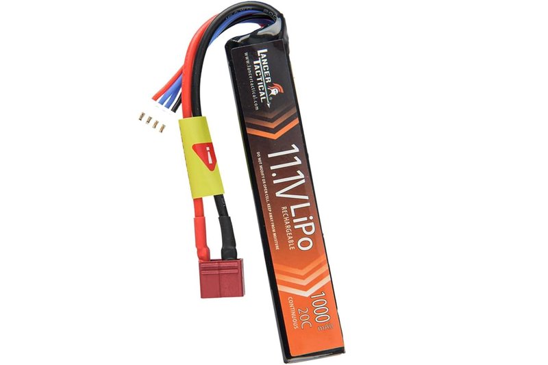 Lancer Tactical LiPo Airsoft Battery - 11.1V 1000mAh 20C Stick with Tamiya/Dean Connector (Dean)