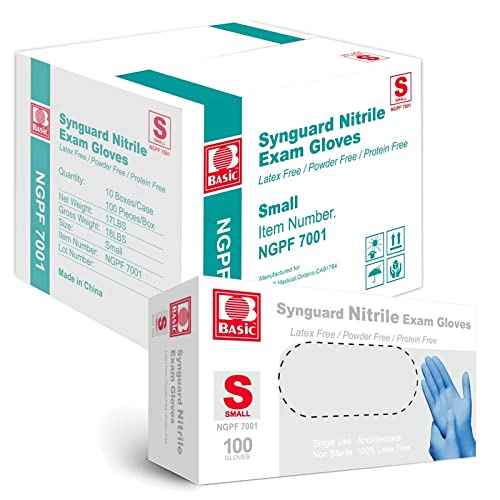 Jointown Basic Medical Blue Nitrile Exam Gloves - Latex-Free & Powder-Free - NGPF7001(Case of 1,000), Small