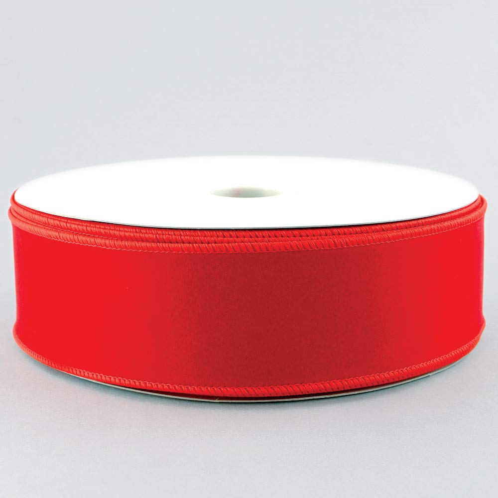 Red Velvet Ribbon Wired 2.5 Inch Wide X 30 Yards Long Wire Edge Trim Christmas Tree Ribbons for Gift Wrapping Indoor Outdoor Bows Xmas Trees Decoration Trimmings Gifts Wreaths Home Decor Tree Topper