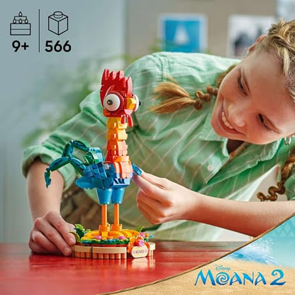 LEGO | Disney Moana 2 Heihei Building Toy - Play and Display Animal Figure with a Rotating Head, Posable Wings & Tail Feathers plus a Stand - Birthday Gift for 9+ Year Old Girls - 43272