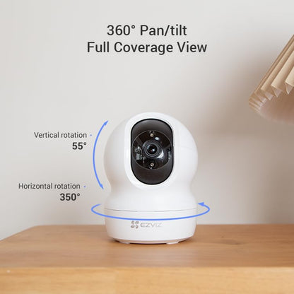 EZVIZ CP1 Pro 2K Indoor Security Camera Wifi, 2.4Ghz Baby Monitor Wireless with Call Button, 512GB Supports, 360° Pan Tilt, Smart Colour Night Vision, Auto Tracking, Two-Way Audio, Sleep Mode