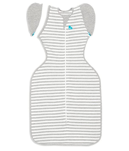 Love To Dream Swaddle Up Transition Bag, Medium 6-8.5 kg, Grey, Snug Fit, Zip-Off Wings, 1.0 Tog Suitable for Moderate Temperature (20-24°C), Machine Washable & Double Zip for Easy Nappy Change