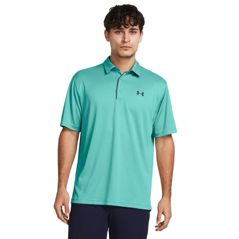 Under Armour Men's Tech Golf Polo, (957) Green Wave / / Pitch Gray, X-Small