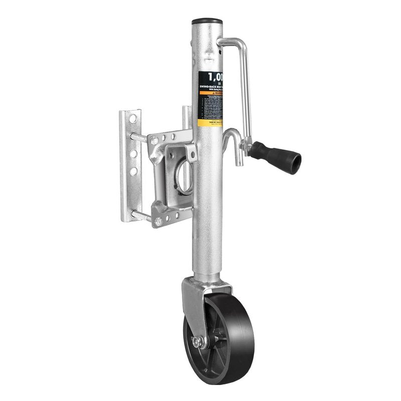 Torin 1000 lbs Trailer Jack with Wheel, Heavy Duty Swivel Boat Trailer Jack Single Whee, 10" Lift, Bolt-on Trailer Tongue Jack for RV Boat ATR39001B, Silver
