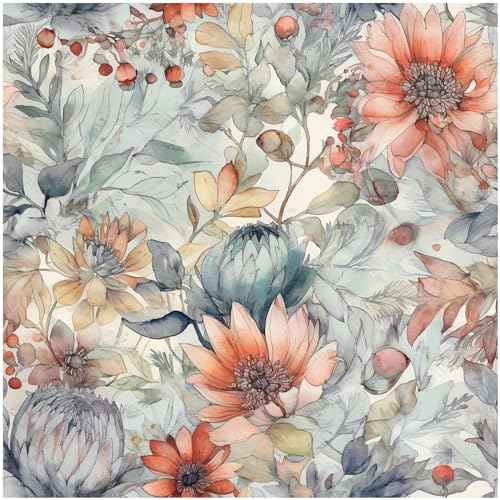 Pink Retro Floral Peel and Stick Wallpaper, Vintage Boho Self Adhesive Contact Paper for Cabinet, Drawer and Shelf Liner, Renter Friendly Wall Decor for Kitchen, Bathroom and Bedroom, 17.5¡± x 118¡±