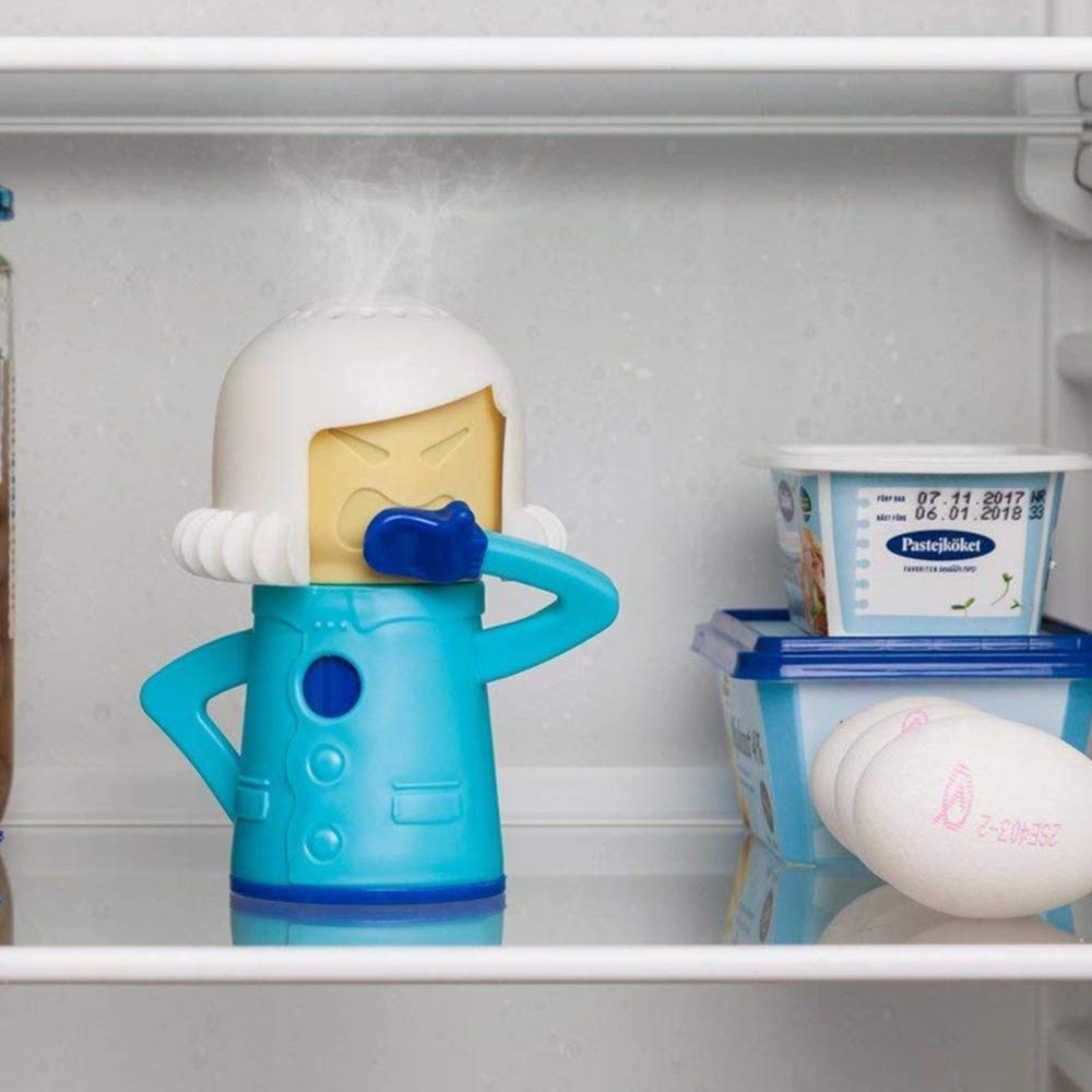 Chilly Cold Mama Fridge Cleaner Baking Soda Freezer Odor Absorber & Freshener Holder, Cool Cold Mama Refrigerator Deodorizer Freezer Odor Household Kitchen Tools, Blue
