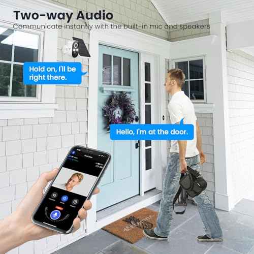 1080p Wireless Security Camera with Solar Panel, AI Human Detection, 2-Way Talk, Night Vision, Cloud Storage (Sold Separately), Battery Included, Home Security, 2.4GHz WiFi Only (2 Pack)