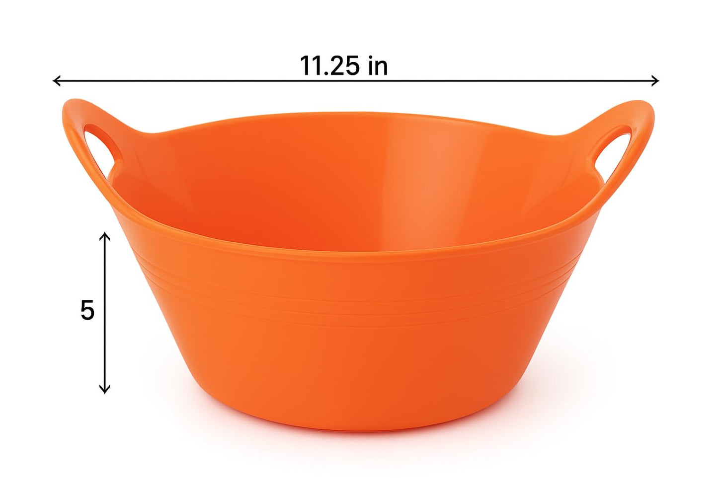 Mintra Home Plastic Bowls with Handles (4.5L Large 2pk, Orange) - 11.25W x 5inH (6.75inH with handles) - great for popcorn, snacks, drinks, candy, Halloween, trick or treat bowls