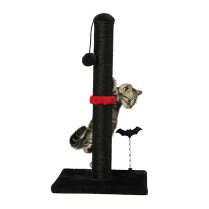 MECOOL Cat Scratching Post Premium Sisal Scratch Posts with Hanging Ball Vertical Scratcher for Indoor Cats and Kittens,Black