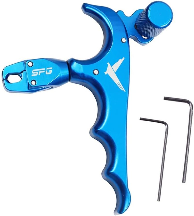 Archery Thumb Release Aid - 360° Rotatable Adjustable Bow Release for Youth & Adults | Automatic Trigger (Blue)