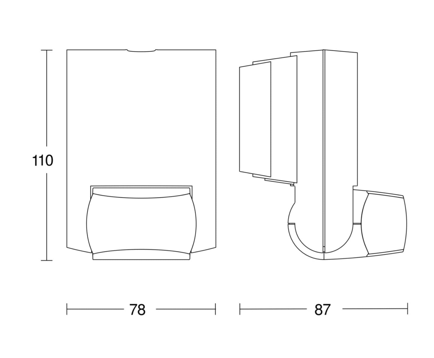 Steinel IS 130-2 black - 130° passive infrared motion detector, max. 12m reach, motion sensor for indoor and outdoor use
