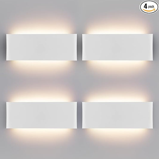 15"Modern LED vanity light,20W Dimmable 5 CCT (3000K-6500K) Adjustable Wall Lamp,Up and Down Wall Lighting,Indoor Wall Sconce for Bedroom,Staircase,Hallway,Dressing Table,4 Pack（White）