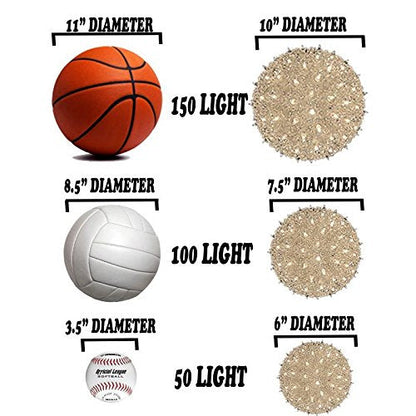 Novelty Lights 6in 50 Light Starlight Sphere, Clear, Ornament Ball Light, 5ft Hanging Cord with S Hook, 12ft Power Cord with Stackable Plug, Commercial Grade